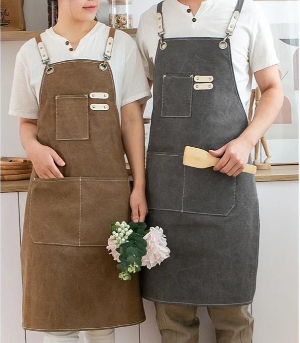 Baumwolle Wasserdicht Öl Leinenschürze Kaffee Milch Tee Laden Hüftschürze für Zuhause Küche Gartenarbeit Arbeit
