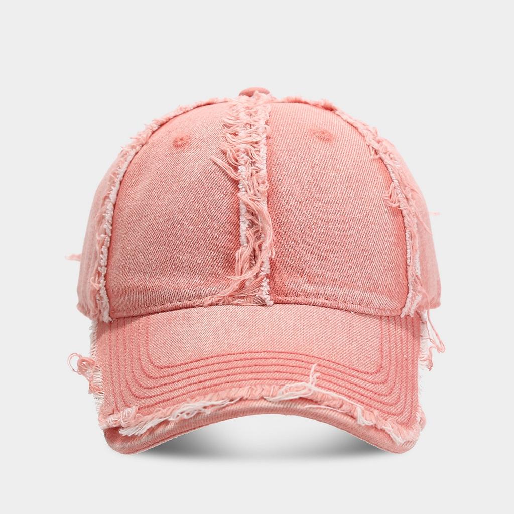 Trendy Brand Frayed Brim Baseball Cap Denim Washed Vintage Craft Unisex Versatile Street Style
