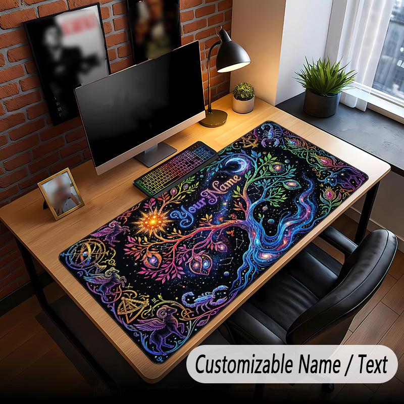 Tree of Life Theme Custom Mouse Pad Personalized With Name Text Customized Desk Mat For Office Home Decor