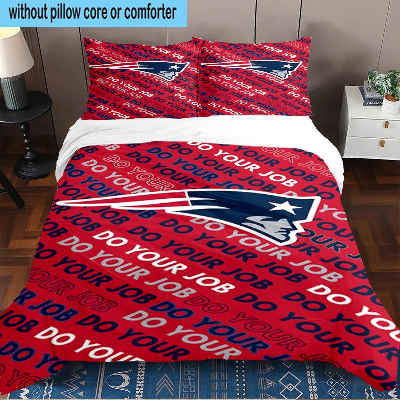 Patriots Team Spirit 3PCS Bedding Set 2D Printing (Includes 1 Duvet Cover + 2 Pillowcases Coreless), Bedroom decor,Fan Gift
