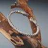 Kinitial Herren Nordischer Wikinger Drachen Armreif Antiker Schmuck Silberfarben Bronze Offener Manschettenarmreif Skandinavische Kostümzubehör