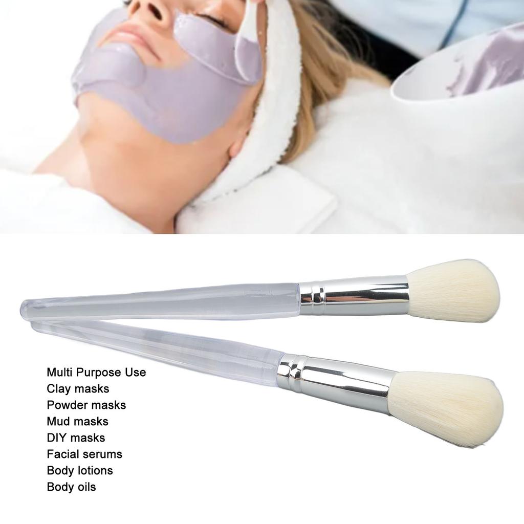 2er-Pack Gesichtsmasken-Pinsel-Applikator Klarer Griff Kosmetik-Schönheitswerkzeuge Ton-Schlammmasken-Applikator-Pinsel Weiche Borstenhaare