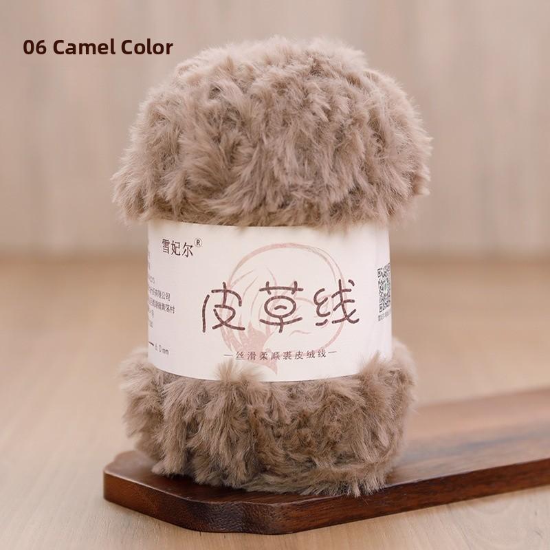 Hand Knitted Fur Yarn Long Hair Hat Scarf DIY Wool Yarn Simulation Fur Crt Material Autumn Faion Accories
