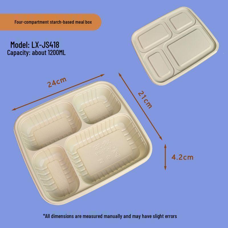Eco-Friendly Biodegradable Corn Starch Lunch Box with Lid