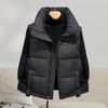 Down Cotton Vest Women's Short Autumn and Winter New Stand-up Collar Fashion Vest Vest Vest Vest Outer Wear