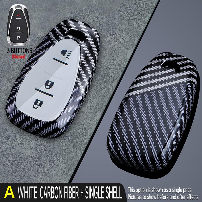 Copritasto in Fibra di Carbonio Custodia Guscio per Chiave Auto Chevrolet Onix Equino Cruze Spark Sonic Camaro Volt Bolt Malibu Blazer Traverse