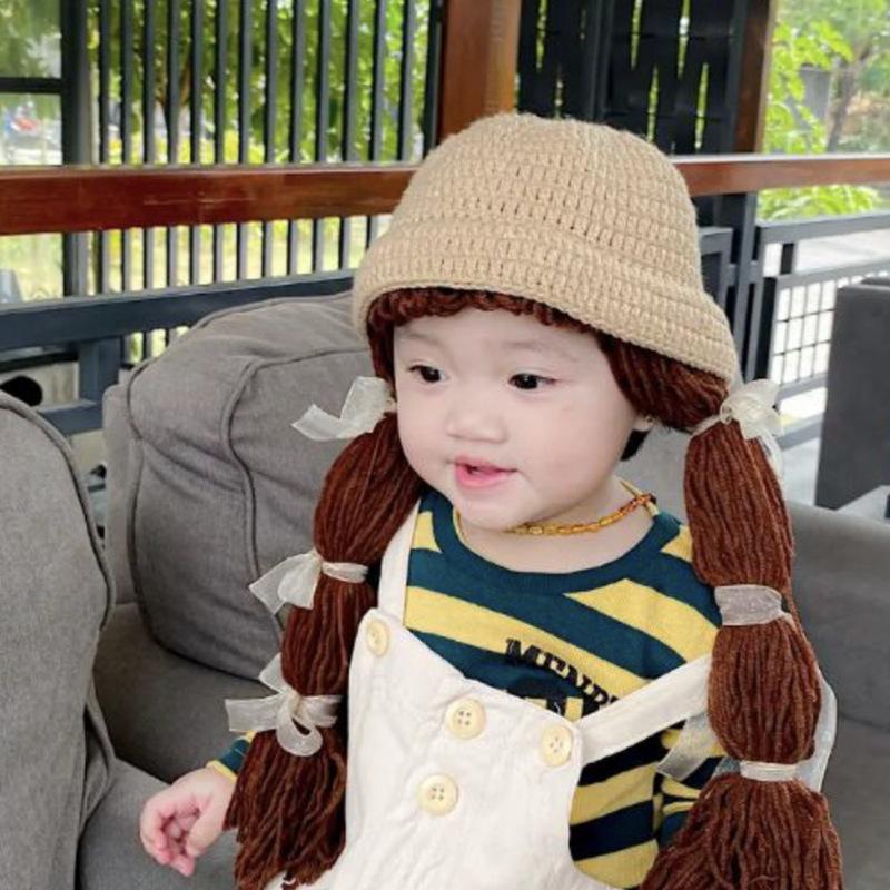 New hand knitted funny woolen hat long horn lace clown pullover hat