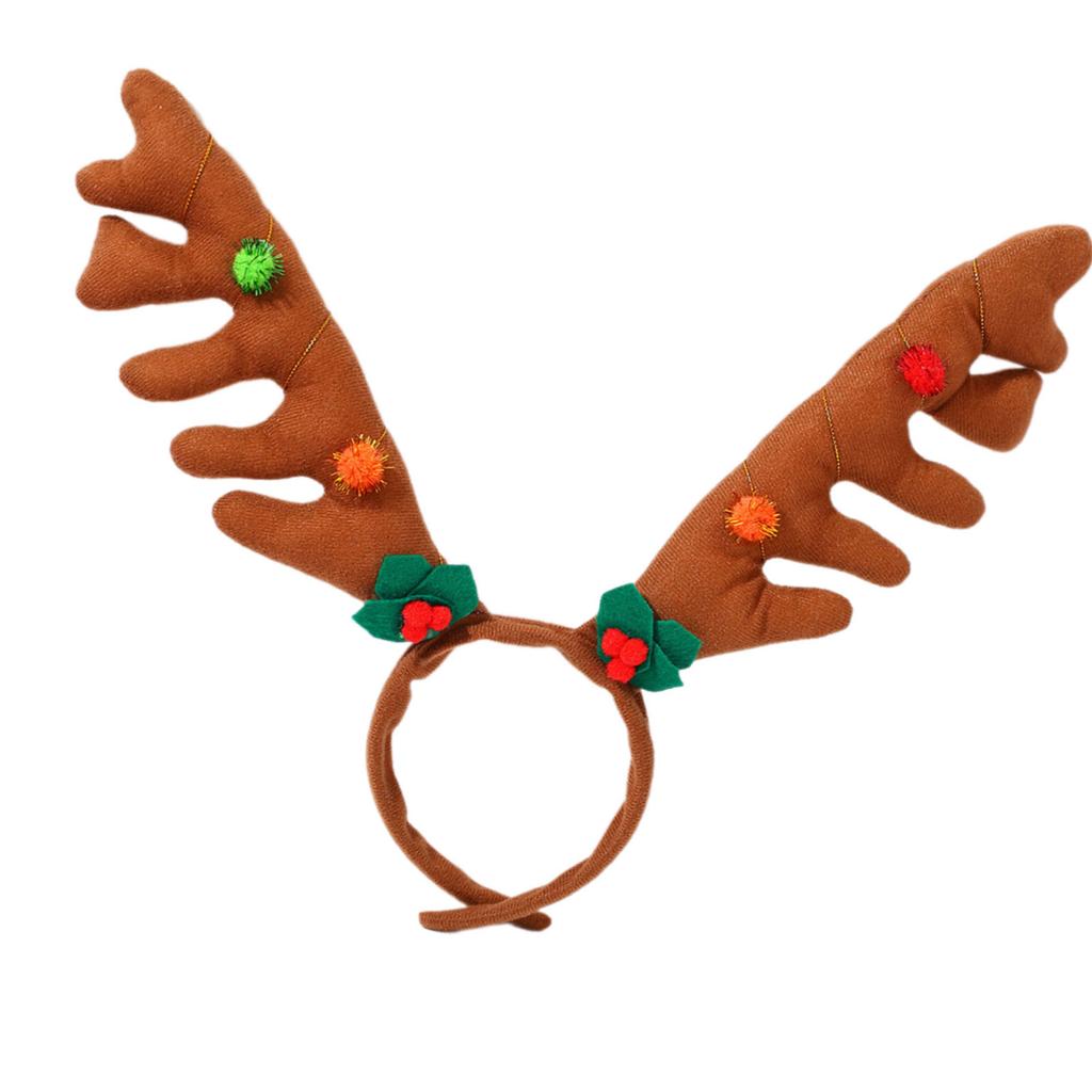 Lightweight Cloth Deer Antlers Hairband For Christmas Halloween Birthday Celebrations Unisex Costume Accessory
