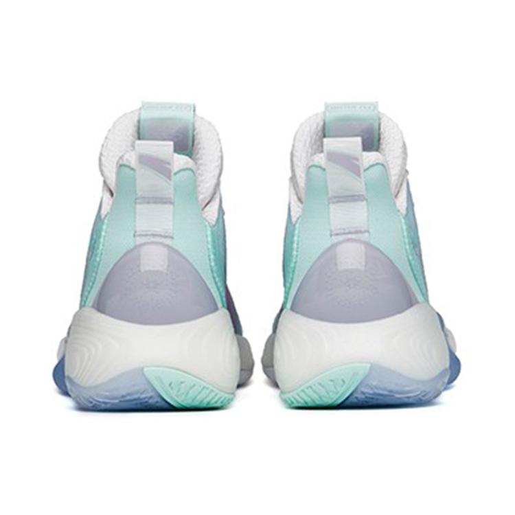 Anta Bubble Bomb Basketball Shoes Men's Low Top Shallow Beach Green/Ivory White/Lotus Purple 112211603Q-1