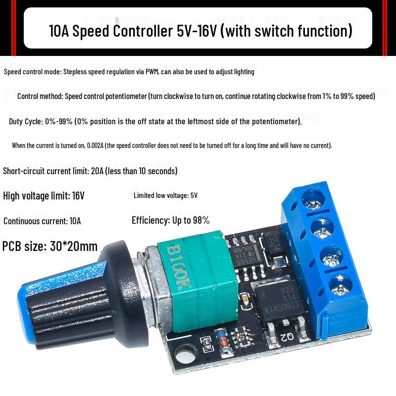 5V-35V PWM DC Motor Speed Controller with LED Dimming Switch Module