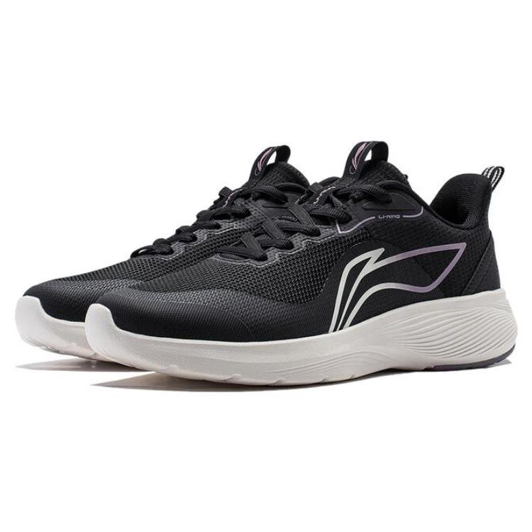 Li Ning Light Stroll Running Shoes Women's Low top Black White ARST064-3