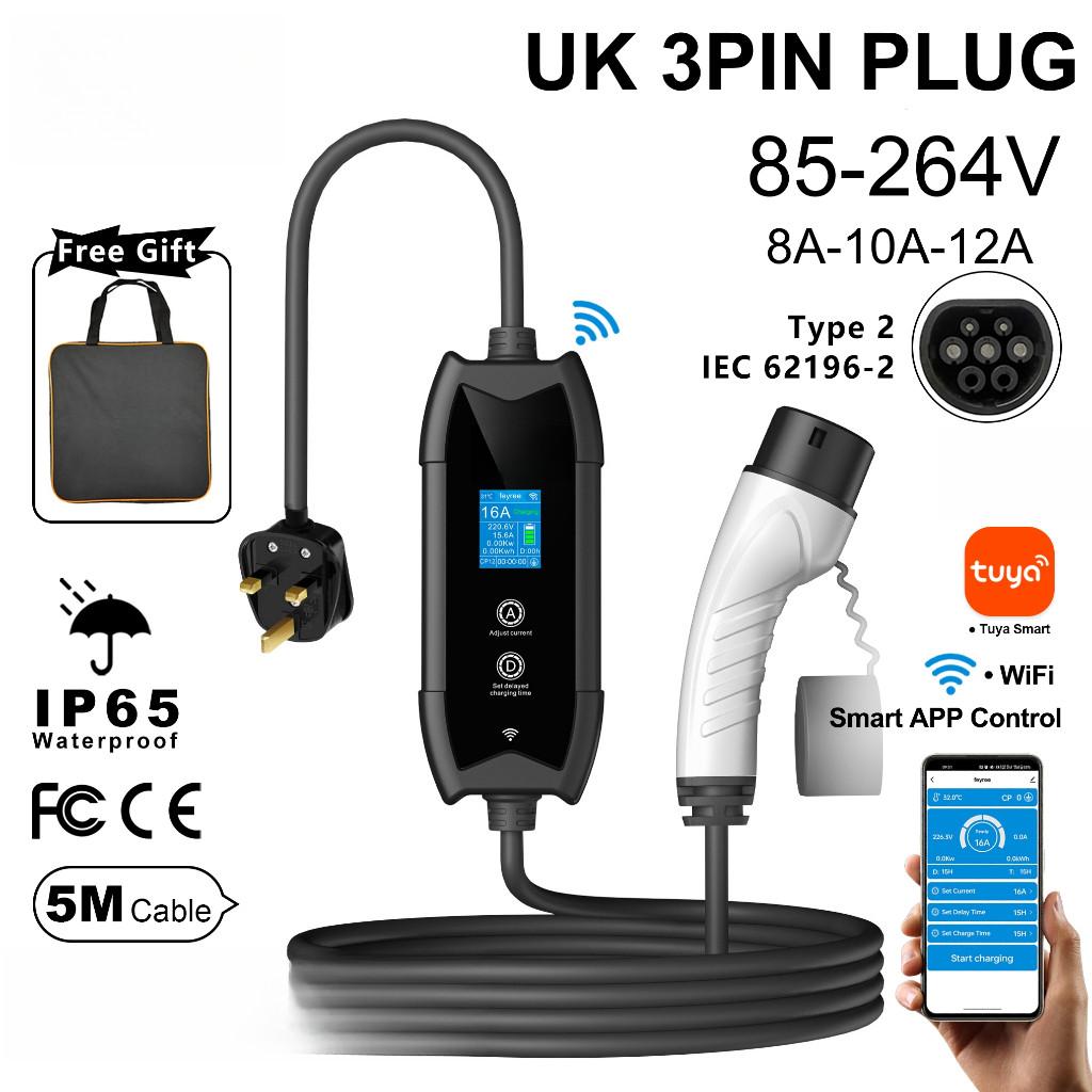 Type2 Portable EV Charger 16A 3.5KW Electric Vehicle Charger Multiple Protections Car Charging Station