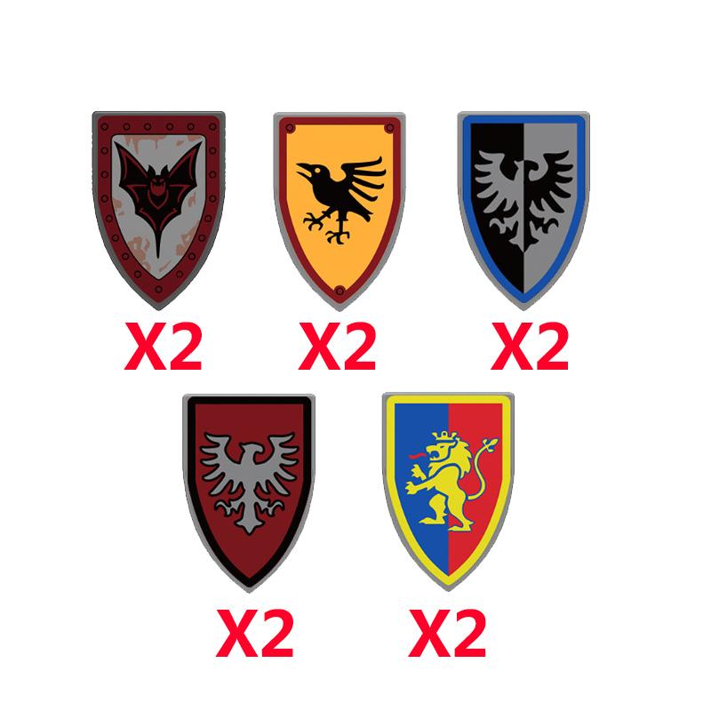 Medieval Military Castle Knight Soldier Shields Building Blocks Flags Movie Figures Accessories Mini Compatible Brick Toy Gifts