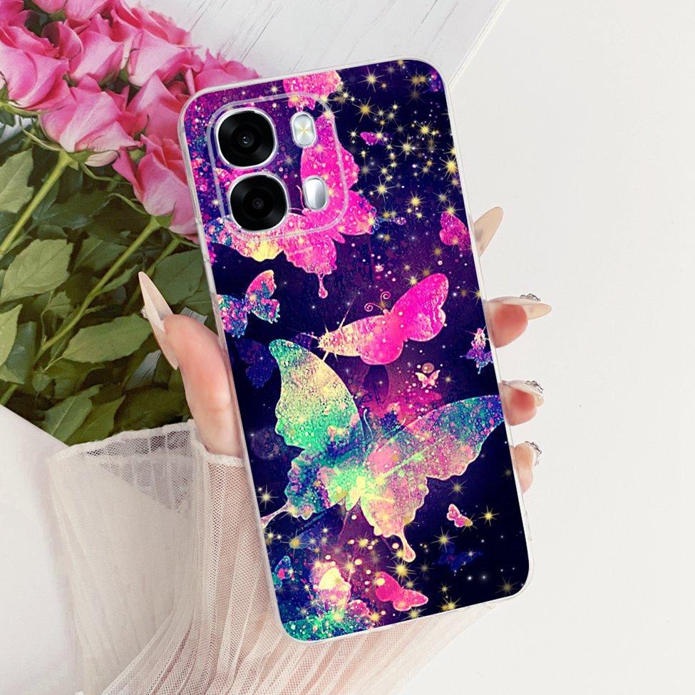 Klares Gehäuse für Oppo A6s 5G Hülle CPH2789 Luxuriös Süß Mode Schmetterling Cool Bemalte Abdeckung für Oppo A6s 4G CPH2815 Handyhülle