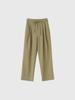 GENERALIDEA Belted Double-Pleat Wide Slacks [Olive] / Wbe3L11501