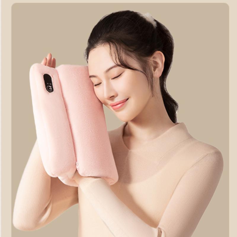 Iridescent Rechargeable Hand Warmer: Adjustable Temperature, Washable Pad, Smart Digital Display.