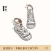 Size 26-37 girls sandals 2025 summer new versatile high-top fashion exquisite Roman sandals lightweight soft sole