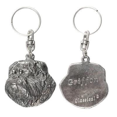Griffon Bruxellois, Brussels Griffon I – Silver-plated Dog Pendant, Handbag Decoration |
