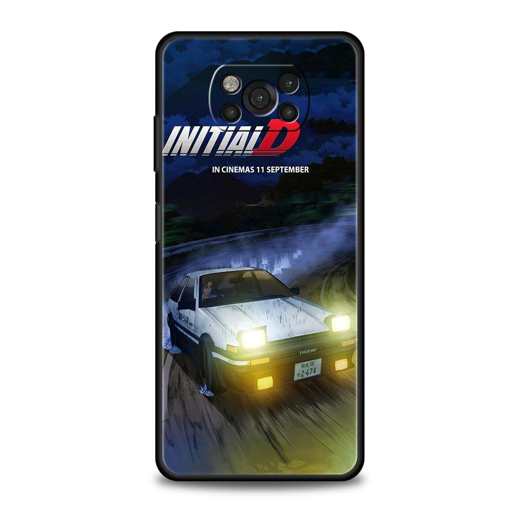 Initial D Car Phone Case Cover for Xiaomi Poco F7 Ultra F6 F5 F4 F3 X6 X5 X4 X3 NFC C51 C55 M4 GT 5G Soft TPU Shell Fundas Bags