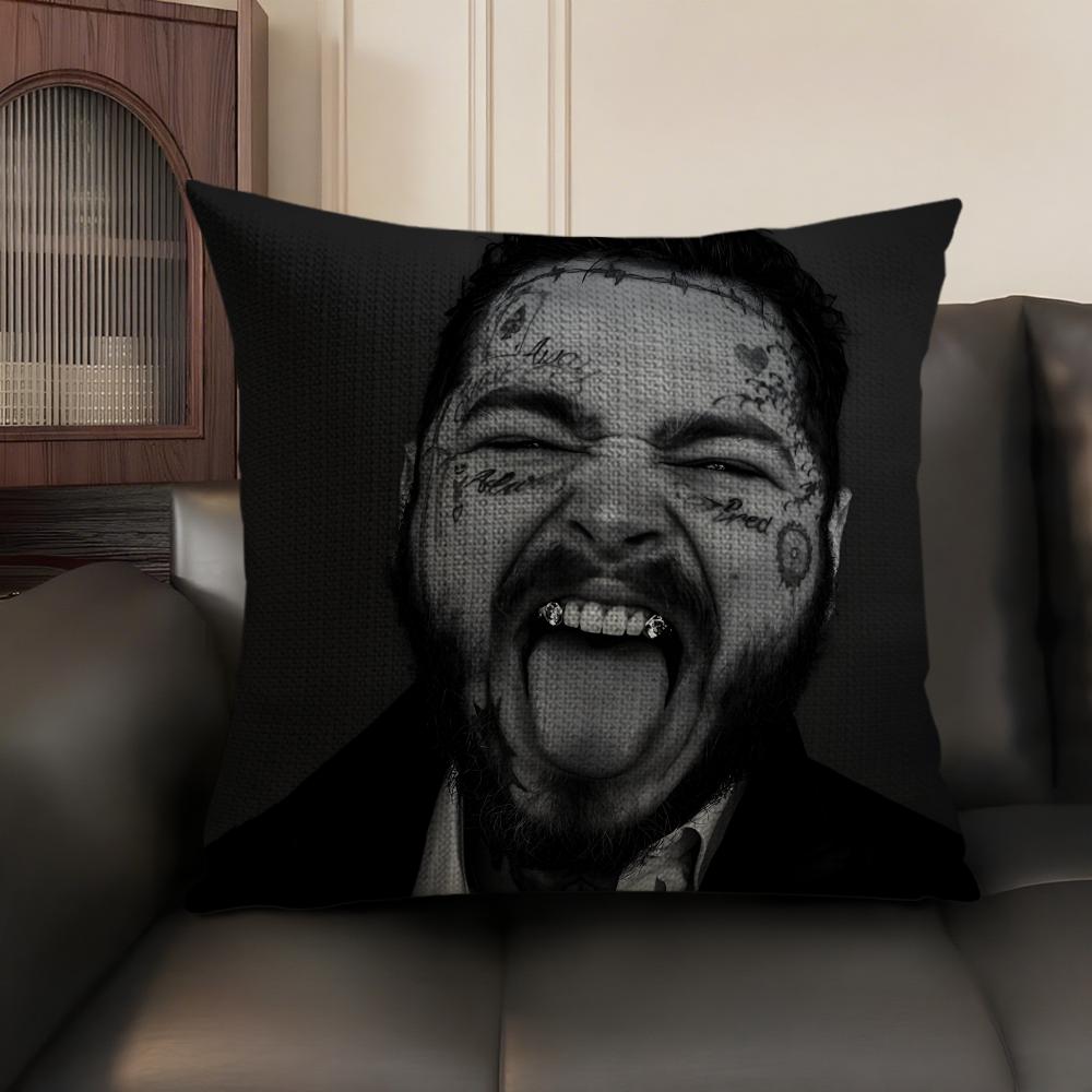 P-Post Malonee Rapper Cushion Cover Natural Linen Organic Fabric Double-Sided Printing Sofa Home Decor Gift Pillow Case