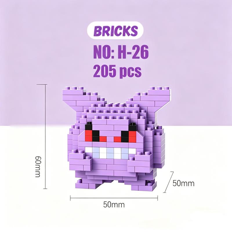 Micro Building Blocks Charmander Pikachu Action Figures Gengar Mini Bricks Model Diy Puzzle Toy For Kids Toys Gift