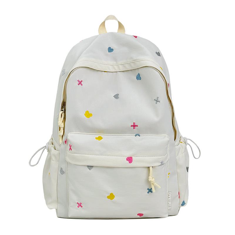 Student schoolbag cute print Japanese casual versatile backpack junior high school lightweight burden reduction large capacity backpack