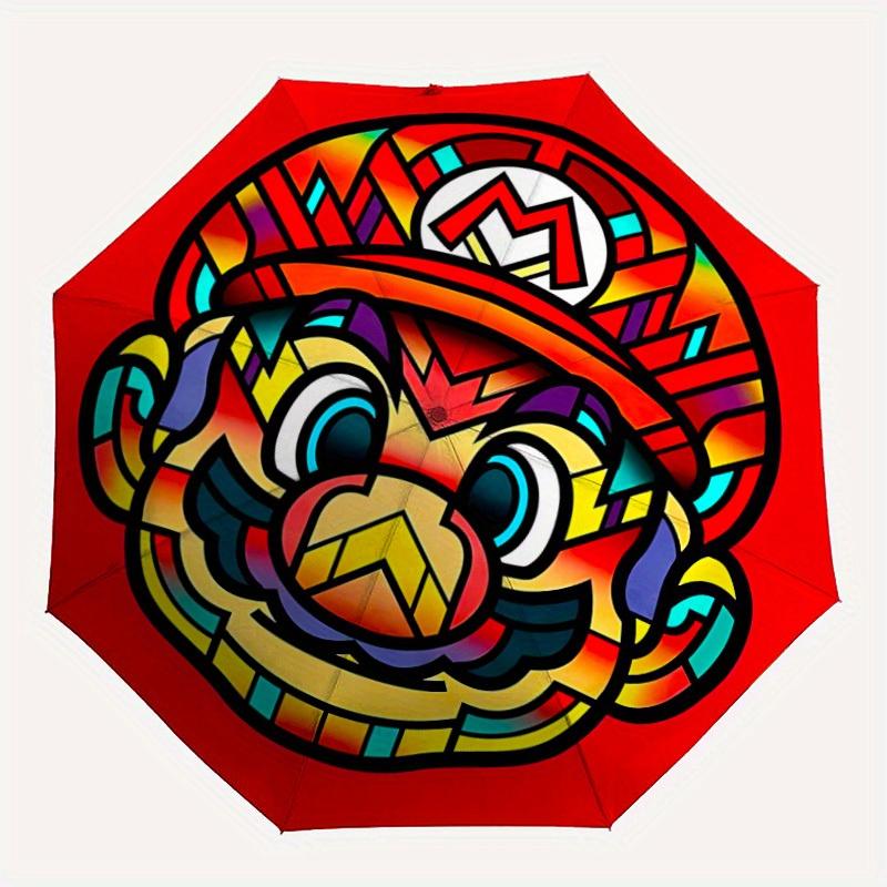 

Mario Art Automatic Open/Close Windproof Umbrella Folding Umbrella,Portable Compact Perfect Gift for Birthday, Christmas0809162