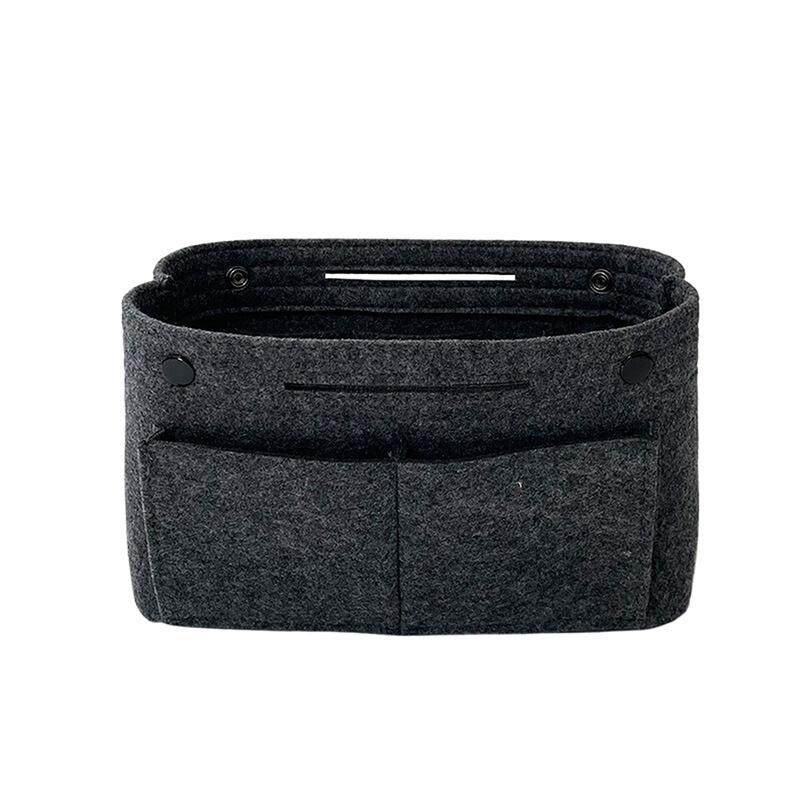 Large-Capacity Felt Travel Cosmetic Bag Storage Finishing Felt Bag Dividing Inner Bag Storage Bag Snap Closure Clutch
