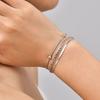 3pcs Set Simple Stainless Steel Bracelet for Women, Adjustable Gold Plated Thin Chain Bracelets, Fashion Stackable Jewelry Set