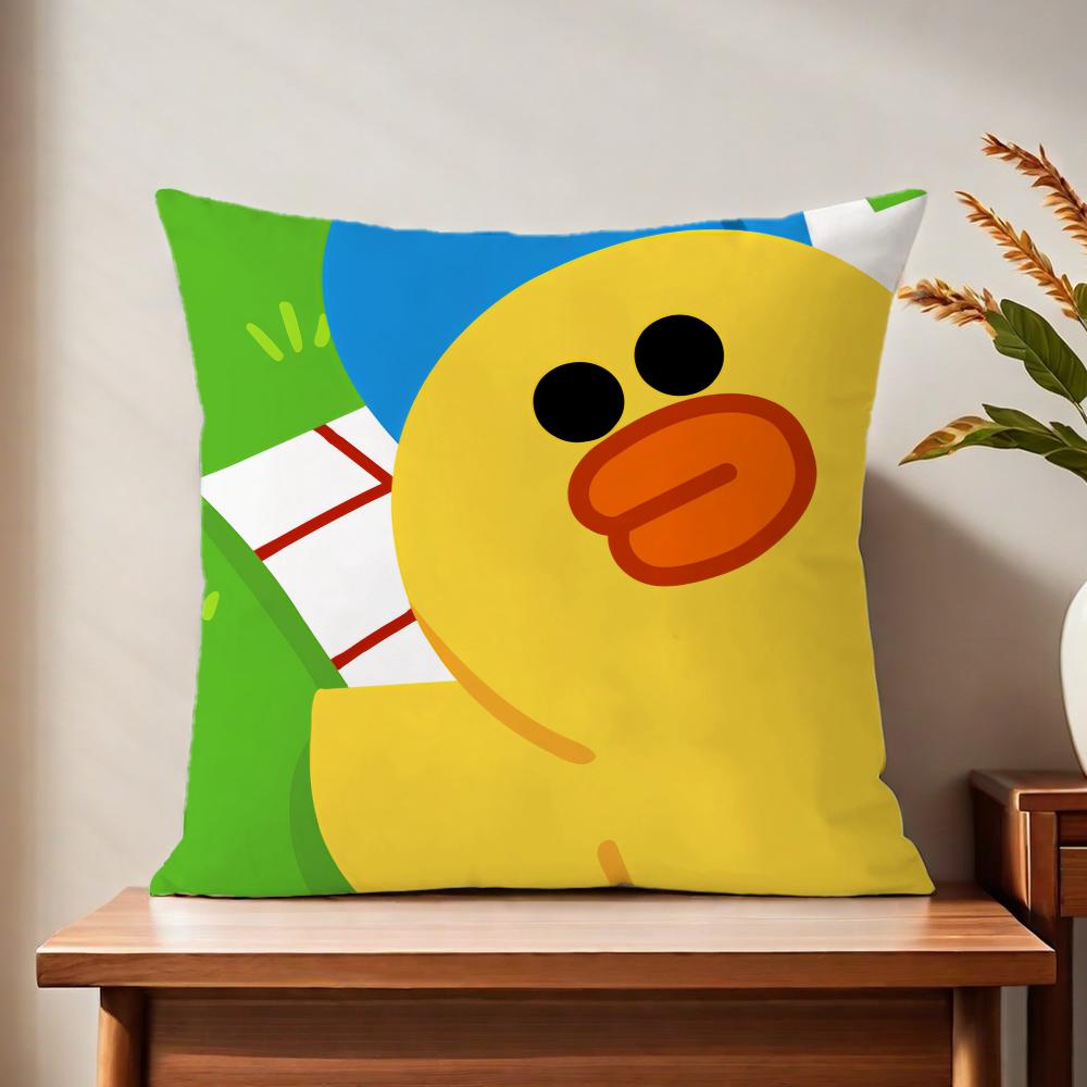 Cute Cartoon Art Duck Cushion Cover For Pillow Printing Sofa Decoration Home Car Room Coffee Shop Office Nordic Simplicity