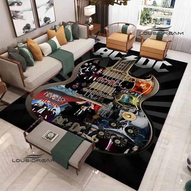 3D Rock Band AC/DC Printed Carpet Yoga Mat Non-slip Carpet Kitchen Mat Room Decor Carpets for Living Room Area Rug Birthday Gift