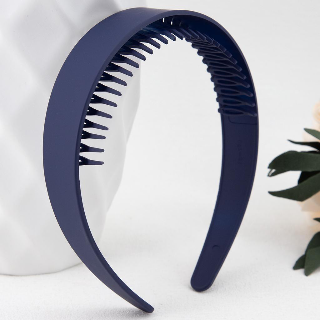 2.5cm 30Teeth Hair Hoop Plastic Hair Bands for Women Girls Flower Solid Color Headbands Designer Wide Hairband Hair Accessories