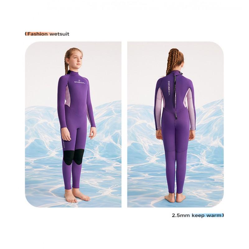 Children's Diving Suit 2.5MM One-piece Long-sleeved Girls 'warm Swimsuit Teen Snorkeling Surfer