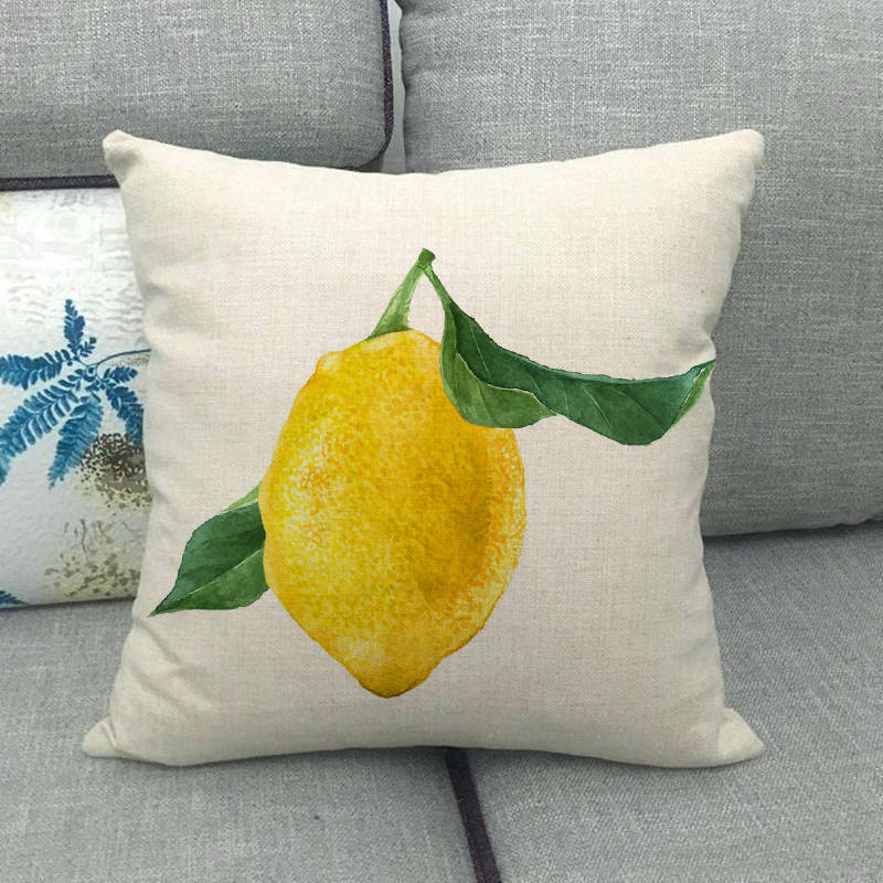 Simple And Colorful Painted Fruits Digital Printing Short Plush Pillow Covers For Car Sofa Office Cushion Cover Home Goods
