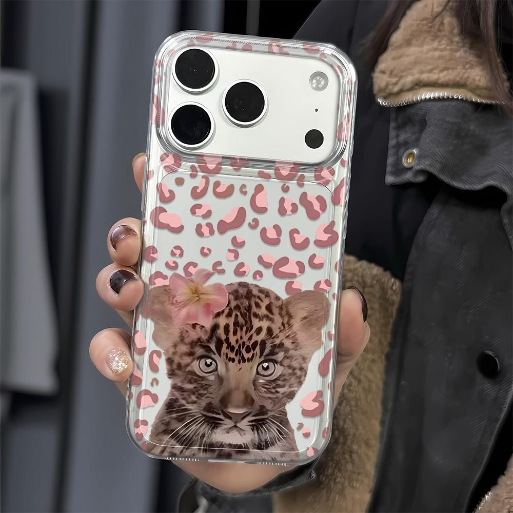 For Iphone 16 Pro Max Case Pink Leopard Leopard Silicone Cover For Iphone Air 17 Plus 11 Air 12 14 15 13 Soft Cover Funda