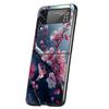 Cherry Blossoms Hard PC Phone Case For Samsung Galaxy Z Flip 5 4 3 Black Cover For Galaxy Z Flip 6 Foldable Shockproof Cases Bag