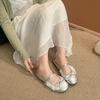 Fashion Lace Lace Bow Flat Semi-drag Spring and Summer New Round Toe Shallow Mouth Soft Sole Anti-slip Wear-resistant Slippers
