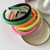 Candy Color High Crown Face Washing Headband with Sponge Hairband Pattern