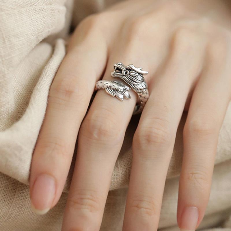 Trendy Couple Adjustable Rings Retro Style Copper Jewelry For Women Summer Spring
