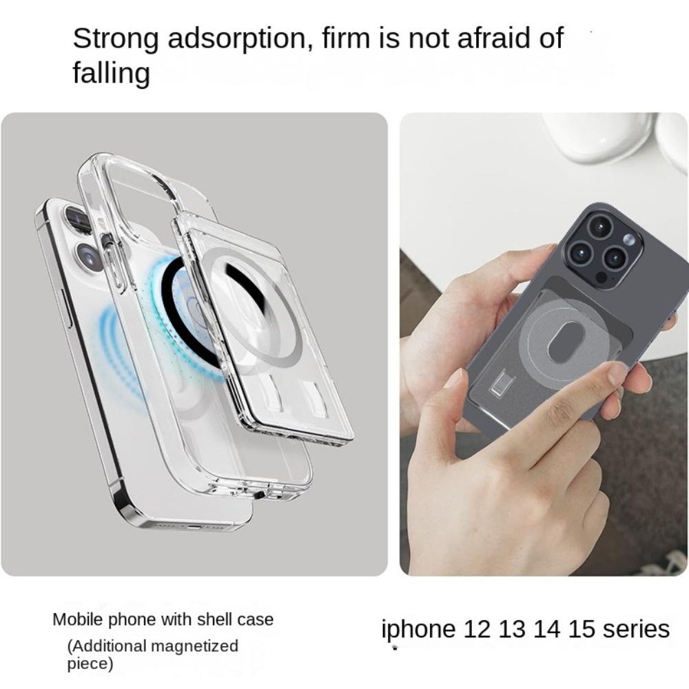 Magnetic Card Holder Plastic Strong Adsorption Phone Bag Portable Magsafe Clear Wallet for iPhone 16 15 Pro Max 14 13 12