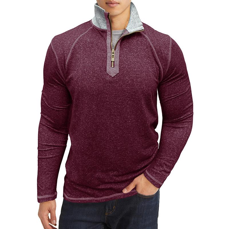 Men Slim Fit Long Sleeve Henley Zip Up Pullover Casual Daily Sweatshirt