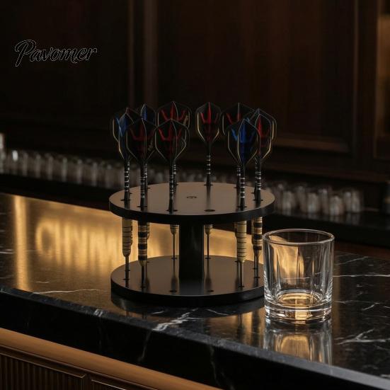 Dart Display Stand Acrylic Holder Stand, 12 Slots Storage Holder, Round Compact Accessories for Home Tabletop Rack, Space Saving Rack Game Room