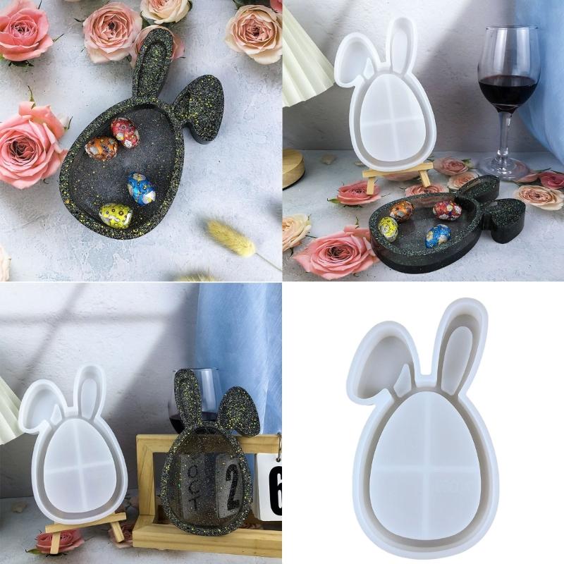 Creative Silicone Tray Molding Rabbits Ear Easy Demolding Moulds Silicone Crafting Molds Suitable for Home Projects