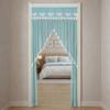 Embroidered Anti-mosquito Door Curtain Double Layer Door Drape Lace Sheer Door Curtain  Summer