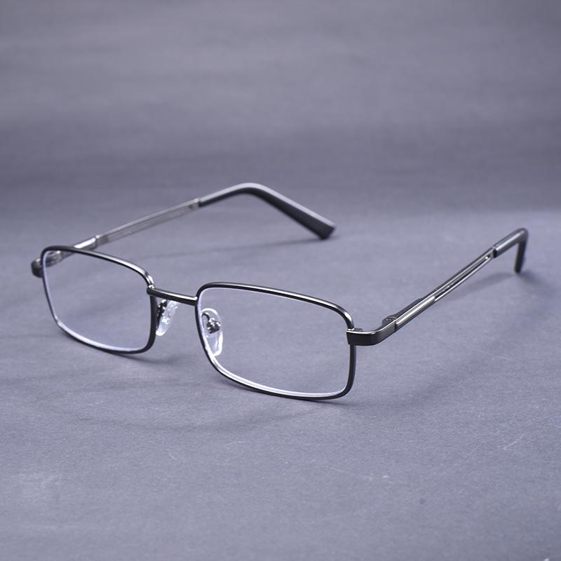 Gray Frame Metal Anti-Blue Light Reading Glasses Men Full Frame Prescription Eyeglasses Male Reading Glasses +125+175