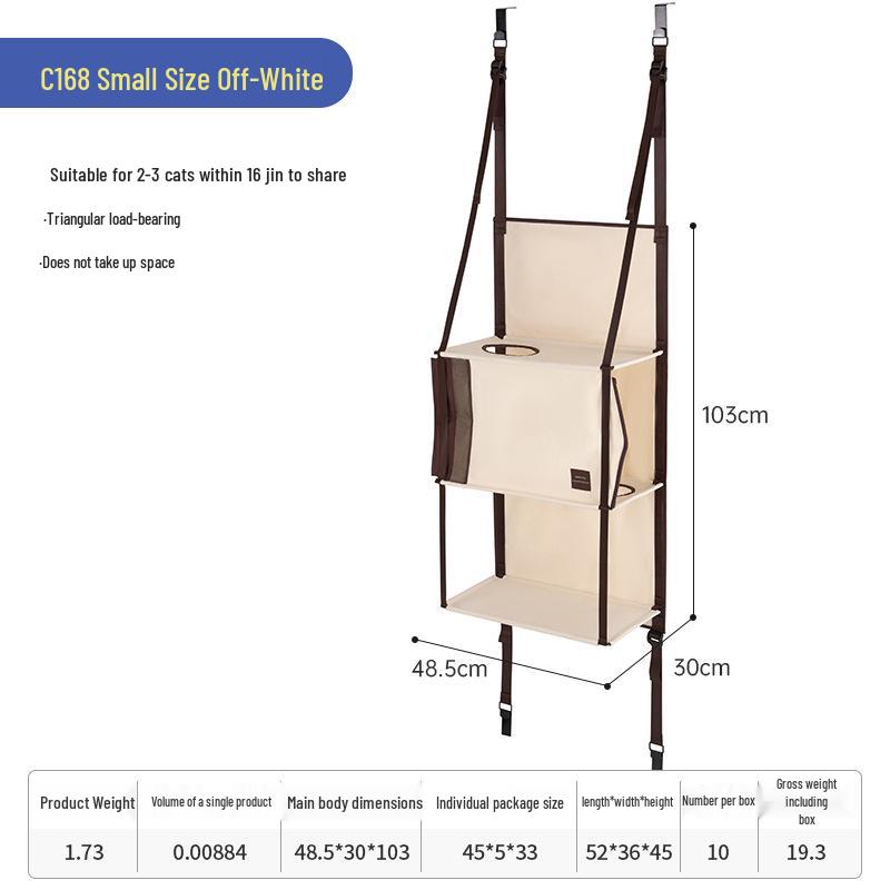 Wakytu Wall-Mounted Cat Tree: Space-Saving Pet Furniture and Toys Default