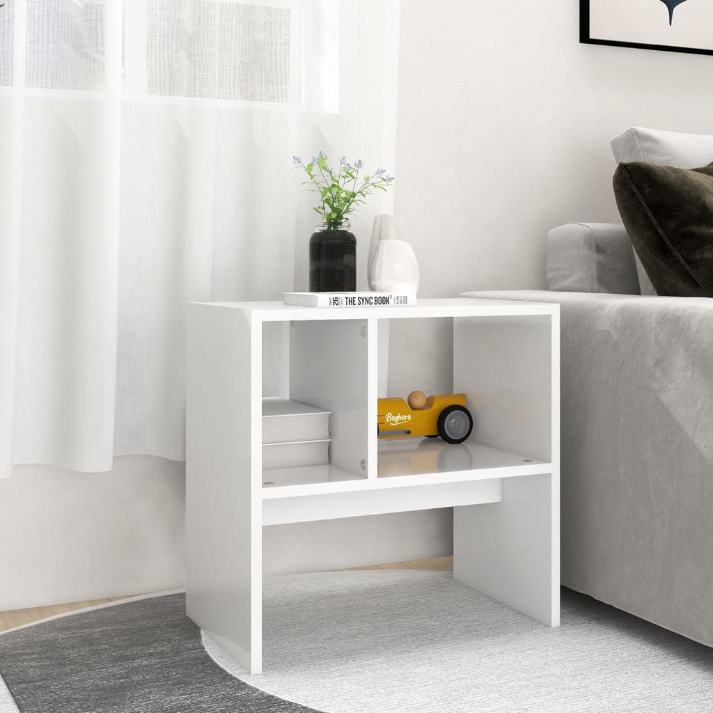Side Table White 50 x 30 x 50 cm Engineered Wood