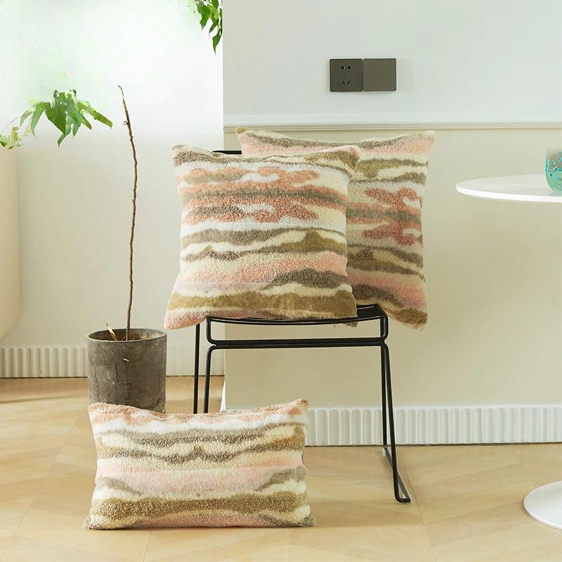 Plüsch Kissenbezug Leoparden Muster Kissenbezug 18x18 Zoll Nordische Dekokissen Luxus Heimdekoration Wohnzimmer Sofakissenbezug