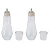2PCS Mouthwash Dispensers Stainless Steel and Glass Multifunctional Refillable Mouthwash Dispenser