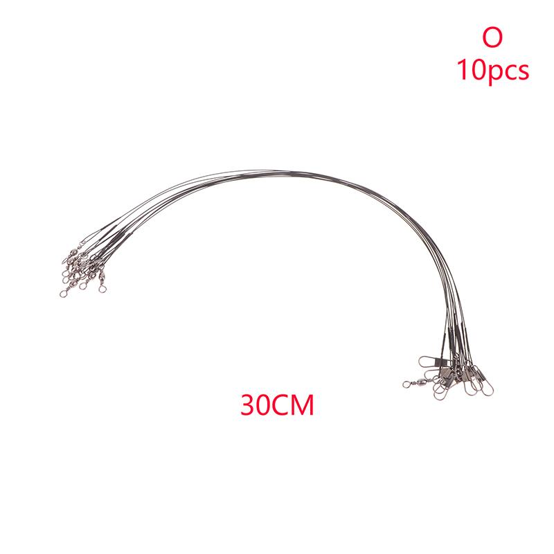 10Pcs 10/15/20/25/30Cm Anti-Bite Steel Wire Leash Lure Fishhook Line Trace Wire Leader With Swivel Fishing Lure Accessories